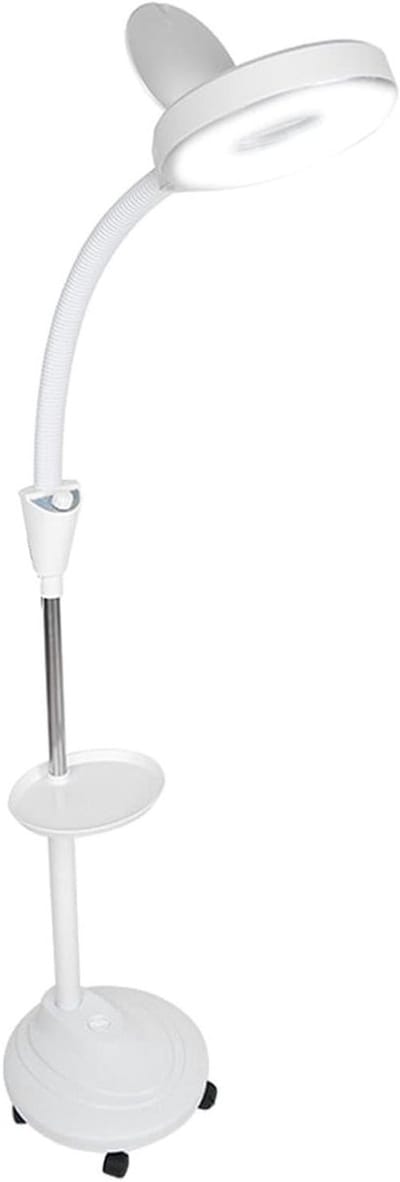 Verstelbare LED Vloerlamp voor Wimperextensions, Koud Licht Make-up Lamp met Vergrootglas en Dimbare Functie voor Perfecte Verlichting