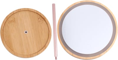 Houten Make-up Spiegel - Verlichte Spiegel - Dagelijkse Make-up - Verstelbaar Tafelmodel - 30x1cm - Kaki