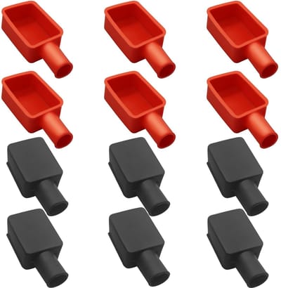 Allecto - Batterijklemmen - 12 stuks isolerende rubber covers voor auto en motor - bescherming - duurzaam - anti-corrosie - geschikt voor autobatte...