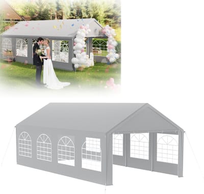 Hoogwaardige partytent 4x8 m - Paviljoen met zijpanelen en waterdicht zeil voor feesten en evenementen