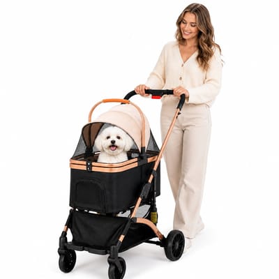 HomeGoodies Hondenbuggy - Hondenkar - 2-in-1 Hondenwagen - Kattenwagen - Katten buggy - Voor honden en katten tot 40 kg
