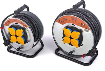 Spatwaterdichte IP44 Stroomhaspel, Kabelhaspel 3 x 1,5 mm – 25 Meter Spatwaterdichte Kabelhaspel 3 x 1,5 mm