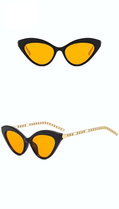DAEBAK Cat Eye vrouwen zonnebril in kat oog vorm [Black / Zwart - Yellow / Geel] [DAEBAK]Katten Festival Cat's dames