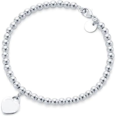 Origineel S925 Puur Zilver Emaille Hartvormige Ttiff Armband Bedelarmband Voor Vrouwen En Liefde Hart Polsband Bruiloftssieraden 19cm white