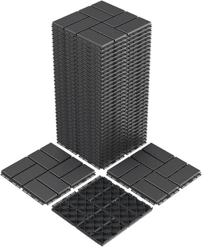 Terrastegels in elkaar - Buiten vloer - Tuin opknappen - Weerbestendig materiaal - 30 x 30 cm - Donkergrijs