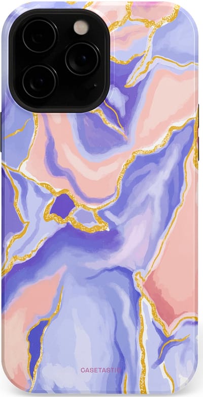Casetastic hoesje geschikt voor Apple iPhone 13 Pro Max - MagSafe - Dubbellaagse bescherming - Riviergloed - Fashion Case - Lavendel Lichtgrijs Zand Lichtroze
