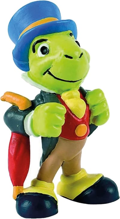 Bullyland 12397 – Speelfiguur Disney Pinokkio met Japie Krekel – levensecht en detailrijk vormgegeven – ideaal als taartfiguur, verzamelobject of klein cadeautje voor kinderen vanaf 3 jaar