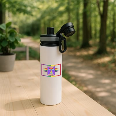 Hacebo® - LGBTQ cadeau - waterfles met draaidop grijs - Lgbt - Queer - LGBTQ cadeau - met opdruk - lgbt - Pride month - lgbtq vlag - gay pride - met tekst - opdruk - leuke pride spullen - verjaardag - cadeau - gift - water fles - 850ML