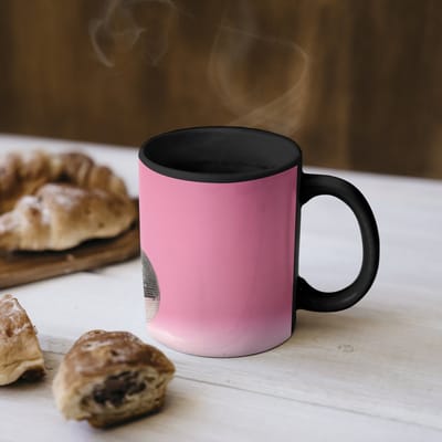 Magische Mok - Foto op Warmte Mokken - Koffiemok - Haas - Strik -Discobal - Magic Mok - Beker - 350 ML - Theemok