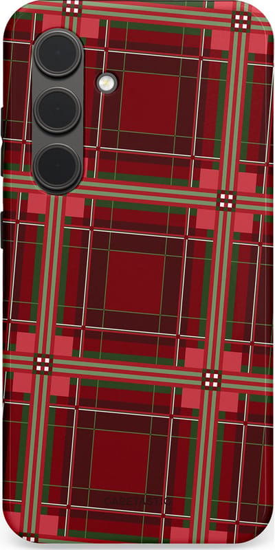 Casetastic Hoesje Geschikt voor Samsung S24 - Stijlvolle Beschermende Duo-layer Case - Schots Ruit Rood - Tartan Royal Stewart Plaid