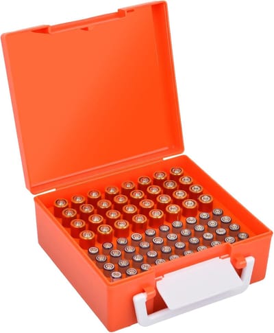 Batterij Organizer - Opbergdoos Batterijen - Thuis Garage - Grote Capaciteit - 33.5 x 23.5 x 7.5 cm - Oranje