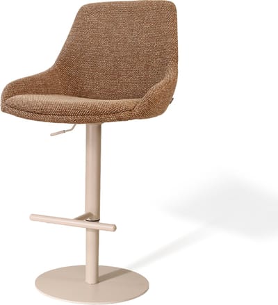 Nolon Niva-Isa Draaibare Tulp Barkruk Bruin Blend - Verstelbaar - Beige Onderstel - Stoffen - Scandinavisch
