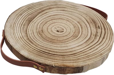 Playwood - Decoration Tree Disc Paulownia Wood with Leather Handles