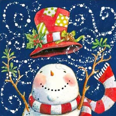 Bricolage 5D diamant peinture bonhomme de neige point de croix plein diamant mosaïque paysage diamant broderie 30x30CM red