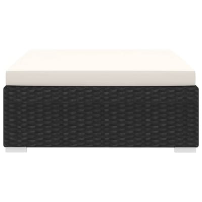 vidaXL - Voetensteun - 1 - st - met - kussen - poly - rattan - zwart