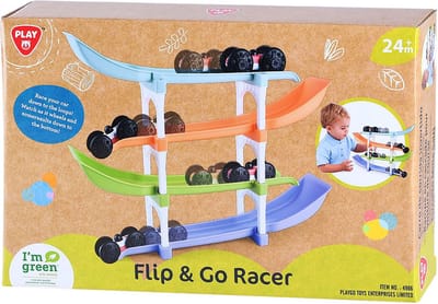 Play racebaan biobased Flip en Go autoracebaan 11-delig speelgoed.