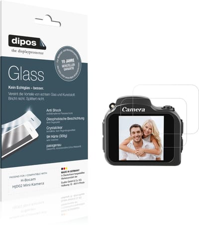 dipos – 2x Pantserfolie geschikt voor H-Bocam HJD02 Mini-Kamera | 9H Screenprotector