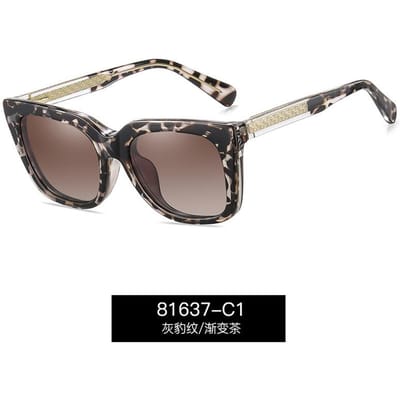 Luxe Myopie Bril Blauw Licht Filter Vierkant Luipaard Sterkte Zonnebril Met Magnetische Zonneklepjes -1 5 Myopia-2 gray