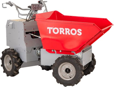 Elektrische knikdumper 4x4 wielaandrijving 350kg 158 l hydraulisch kippen, batterij 48V Torros MED303HK