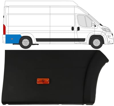 Achterste sierlijst zijlijst met positielicht voor Fiat Ducato 2018- / Rechts