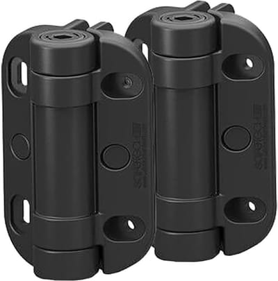 Poortscharnieren - Zelfsluitend Veer - Zware Poorten - Verstelbare Spanning - 14x11.4cm - Zwart