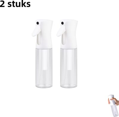 2-delige sprayfles - Draagbare kleine sprayer - Ultrafijne nevel - Continue spray voor haar, planten, enz. - Transparant (200 ml)