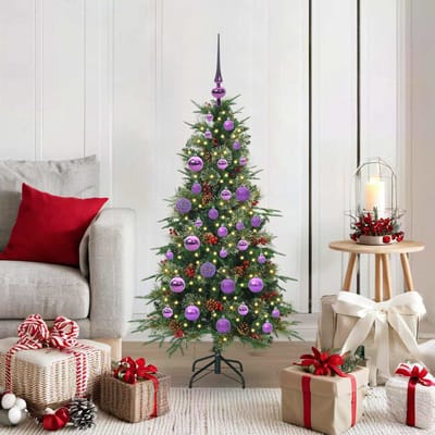 vidaXL - Kunstmatige - Hinged - Kerstboom - met - 150 - LED - Groen - 120 - cm - PE - en - PVC