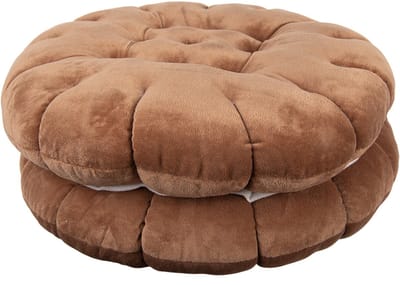 Clayre & Eef Sierkussen Ø 40x10 cm Bruin Polyester
