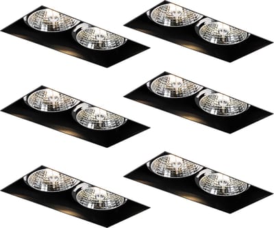 QAZQA oneon 70 - Moderne Inbouwspot - 6 stuks - L 23 cm - - Woonkamer | Slaapkamer | Keuken
