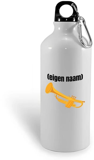 Hacebo® - trompet met eigen naam waterfles - Trompet - muziek liefhebbers - iemand die houdt van trompetten - verjaardag - cadeau - kado - geschenk - water fles - 400ML