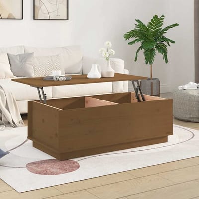 vidaXL - Salontafel - 100x50x35 - cm - massief - grenenhout - honingbruin