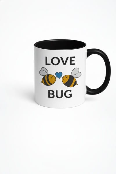 Love Bug Mok - Schattige Bijen & Hartje | Romantisch Cadeau | Koffie Thee Mok