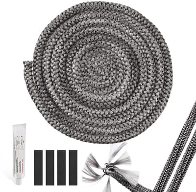 Chimney seal voor kachels en open haarden, vlamwerende afdichting, 14 mm x 3 m, hittebestendig koord, duurzaam en flexibel