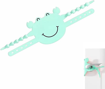3 stuks Zachte Cartoon Deur Geluidsdempers, Verstelbare Siliconen Deurvergrendelingshoes voor Geluidsreductie, Zachte Slaapzakken, Huisdieren - Past op de meeste deuren (Verstelbaar ontwerp met 5 standen, Flexibel) (Groen)