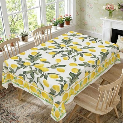 Couronne de fleurs du Jour de l'Indépendance Nappe rectangulaire imperméable Fleur étoile rouge bleue Drapeau USA Housse de table pour dîner cuisine 100x160cm