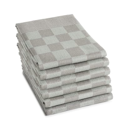 DDDDD - Barbeque - 6x Theedoeken - Set van 6 stuks - 65x65cm -Taupe
