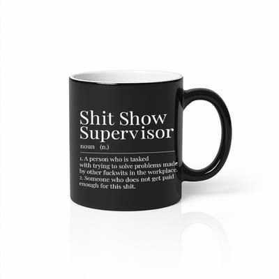 Shit Show Supervisor Black Magic Mug – Grappige Kantoor Definitie Koffiemok 330 ml