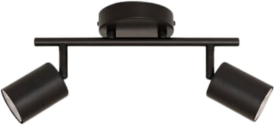 Atmosphera Wandlamp / plafondlamp Vico - D10 x H17 cm - metaal - zwart - 2 lichtbronnen