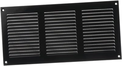 Ventilatierooster 300x150mm met Insectenhor - Metalen Toevoer- en Afvoerrooster - Zwart