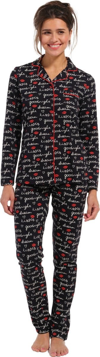 Rebelle doorknoop pyjama 21232-462-6 - Zwart - 36