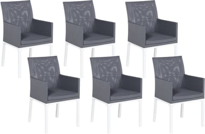 BACOLI - Tuinstoel set van 6 - Donkergrijs - Polyester