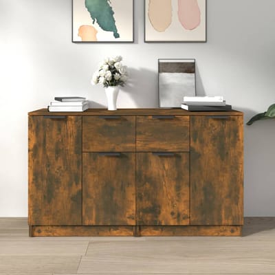 vidaXL - Dressoirs - 2 - st - 60x30x70 - cm - bewerkt - hout - gerookt - eikenkleurig