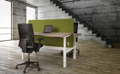 Duo bench elektrisch verstelbaar zit/sta bureau Teez breed 160CM diep 80/80CM bladkleur Kersen framekleur Wit (RAL9010)