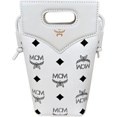 MCM Visetos Klassiek Patroon Gemengde Diamantvorm Kunstleer Schouder Crossbody Tote Tas Dames Handtassen Wit MYZFSAK01WT001 Basic Set (Bag+Dust Bag) white