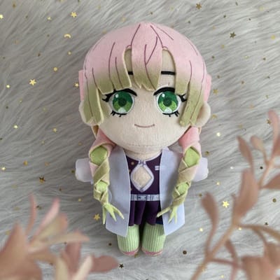 20cm Anime Demon Slayer Kanroji Mitsuri Pluche Pop Zacht Gevuld Kussen Kimetsu no Yaiba Schattig Cadeau white