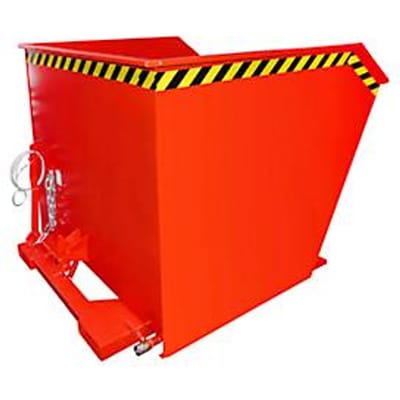 Bauer kantelcontainer SGU 200, met geperforeerde plaat & aftapkraan, olie-/waterdicht, kantelbaar met trekkabel, geschikt voor vorkheftrucks, L 1640 x B 1680 x H 1090 mm, vuurrood RAL 3000