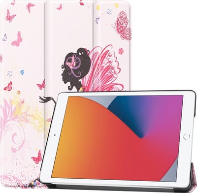 Hoesje - Geschikt voor Apple iPad 8 (2020) - 10.2 inch - 8e Generatie - Dun & Stevig - Hardcover Book Case - Trifold Bookcase Hoes - Hard Cover - Tablethoes - Elfje