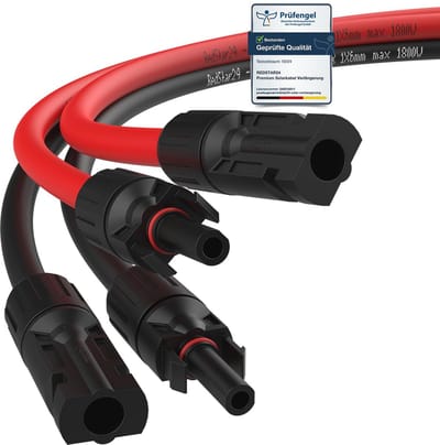 Zonne Kabel Verlenging 4 mm² - 1 tot 25 meter - UV-bestendig en Weerbestendig voor Zonnepanelen - Duurzaam en Eenvoudig te Installeren