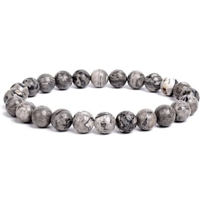 Bixorp Gems Picasso Jaspis Edelstenen Armband - Gepolijste Edelsteen Kralenarmband - Map Stone