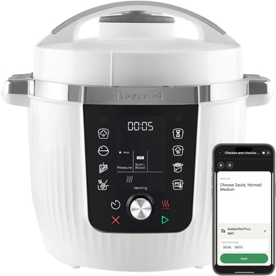 Instant Pot Pro 5,7L Multicooker Coconut White - 10-in-1 Snelkookpan - Slowcooker - Sous Vide - App Bediening - Nutriboost™ - 20% Meer Vermogen - Tot 6 Porties